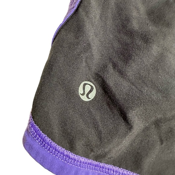 Lululemon Groovy Luxtreme Running Shorts Black And Purple Size 4 - Picture 6 of 11
